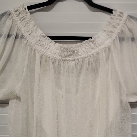 Guess Sheer White Top with cotton under tank, - Like New, Size Small - Picture 7 of 10